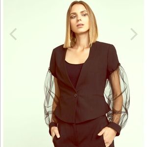 BCBG Maxazria Tulle sleeve jacket